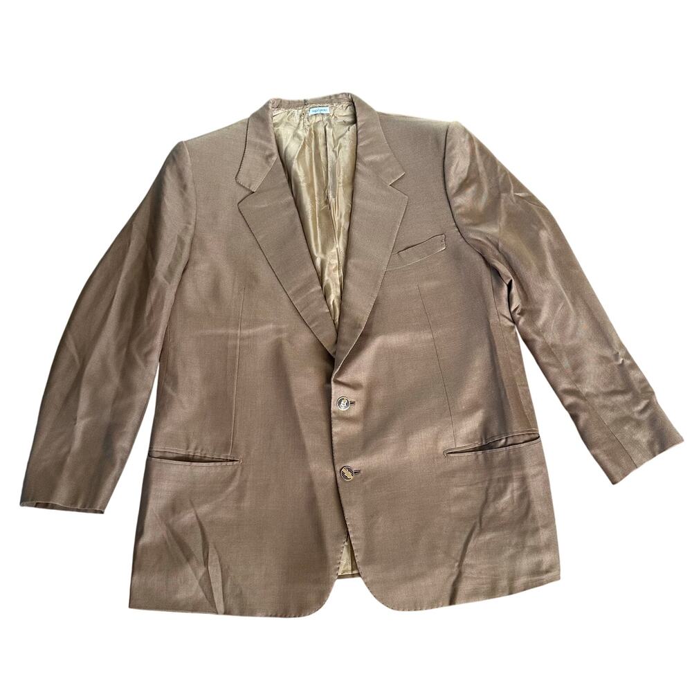 Brioni Battaglia Sports Coat Blazer 2 Button Jacket Tan Made In Italy